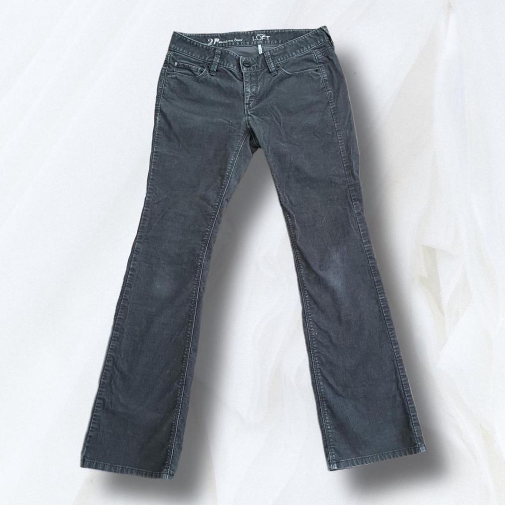 Dark Gray Low Waisted Corduroy Pants